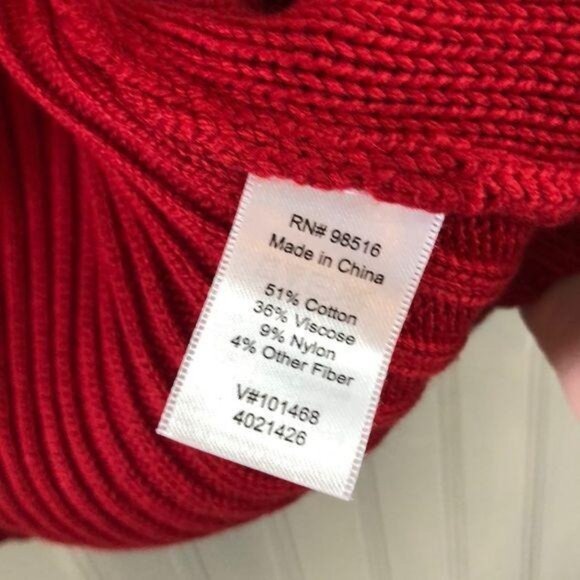 Coldwater Creek Red Ribbed Open Front Knit Vest M 10-12 Cotton Blend Womens - Picture 6 of 8